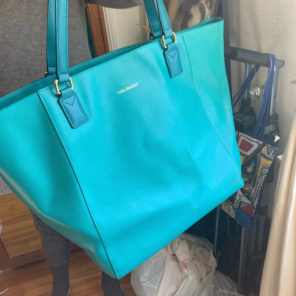 Vera Bradley large leather tote